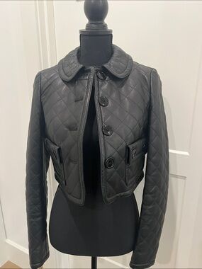 Burberry Black Quilted Cropped Jacket - Women